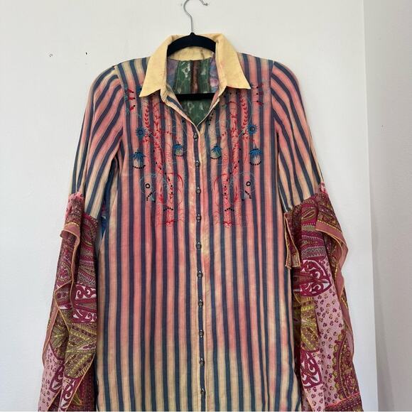 Aratta Silent Journey Beatriz Mixed Print Tunic Blouse - Picture 4 of 10